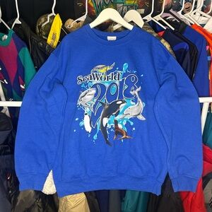 Seaworld Orlando Florida Blue Ocean Life Nature Crewneck Sweatshirt size Medium